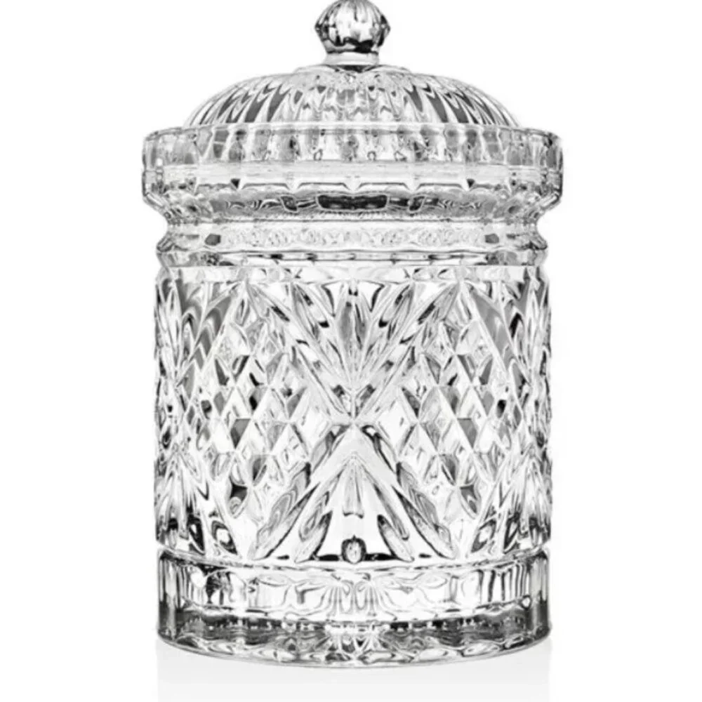 Godinger Crystal Dublin Collection Biscuit Barrel Storage Canister Jar - Picture 2 of 5